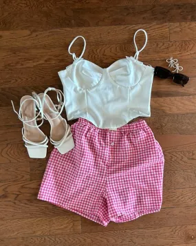 Pink Gingham Shorts