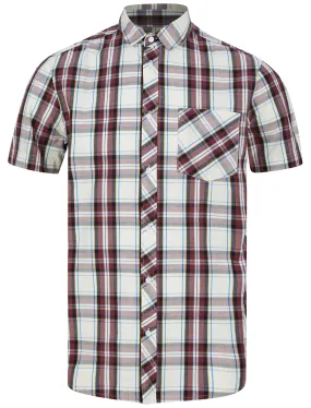 Pinzon Checked Cotton Short Sleeve Shirt in Red Check  - Tokyo Laundry