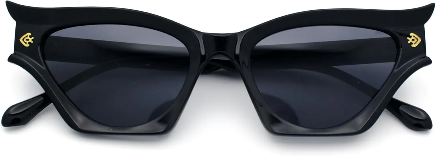 SA106 Vintage Golden Era Narrow Cat Eye Luxury Chic Plastic Sunglasses