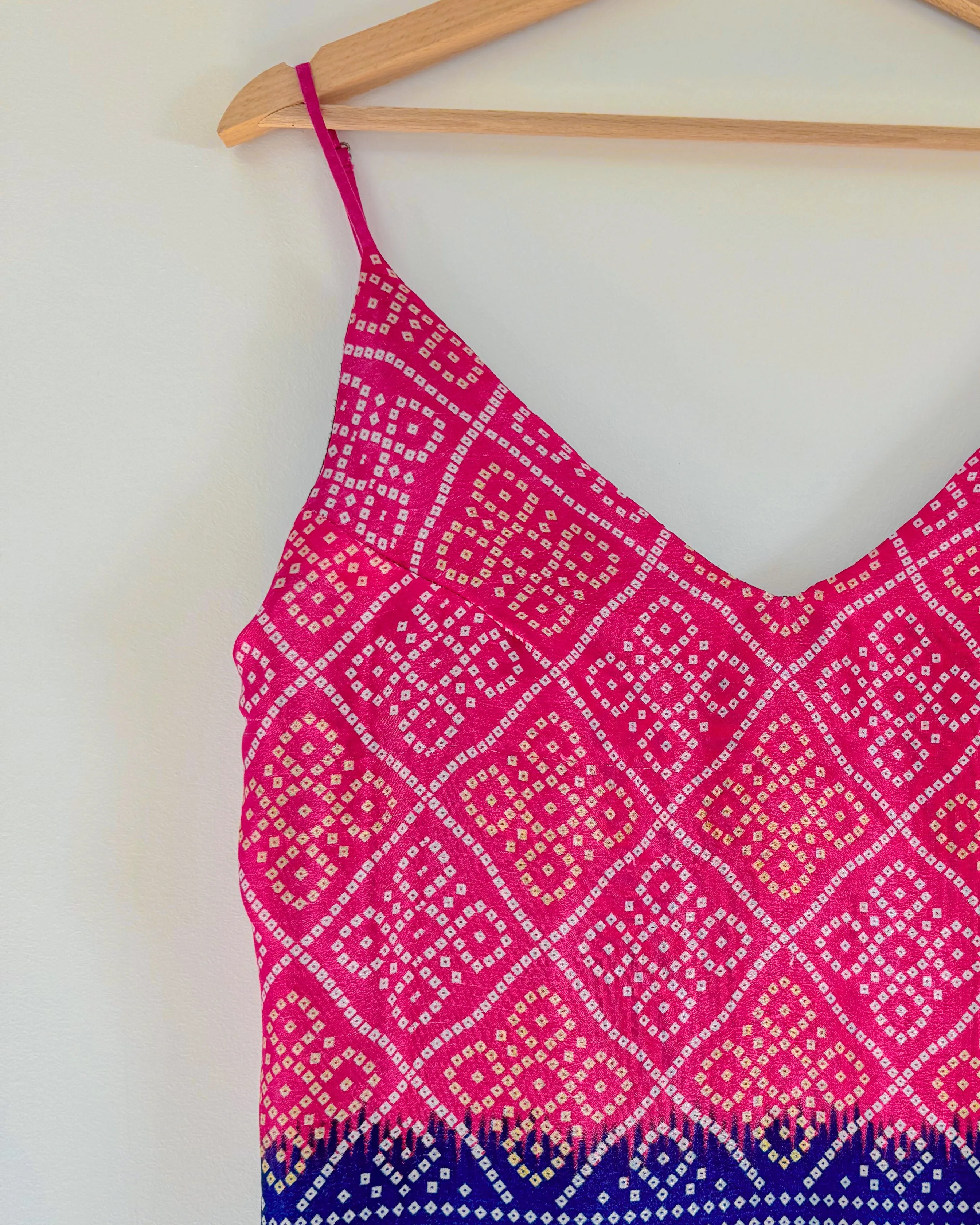 Satin cami top | Hot pink