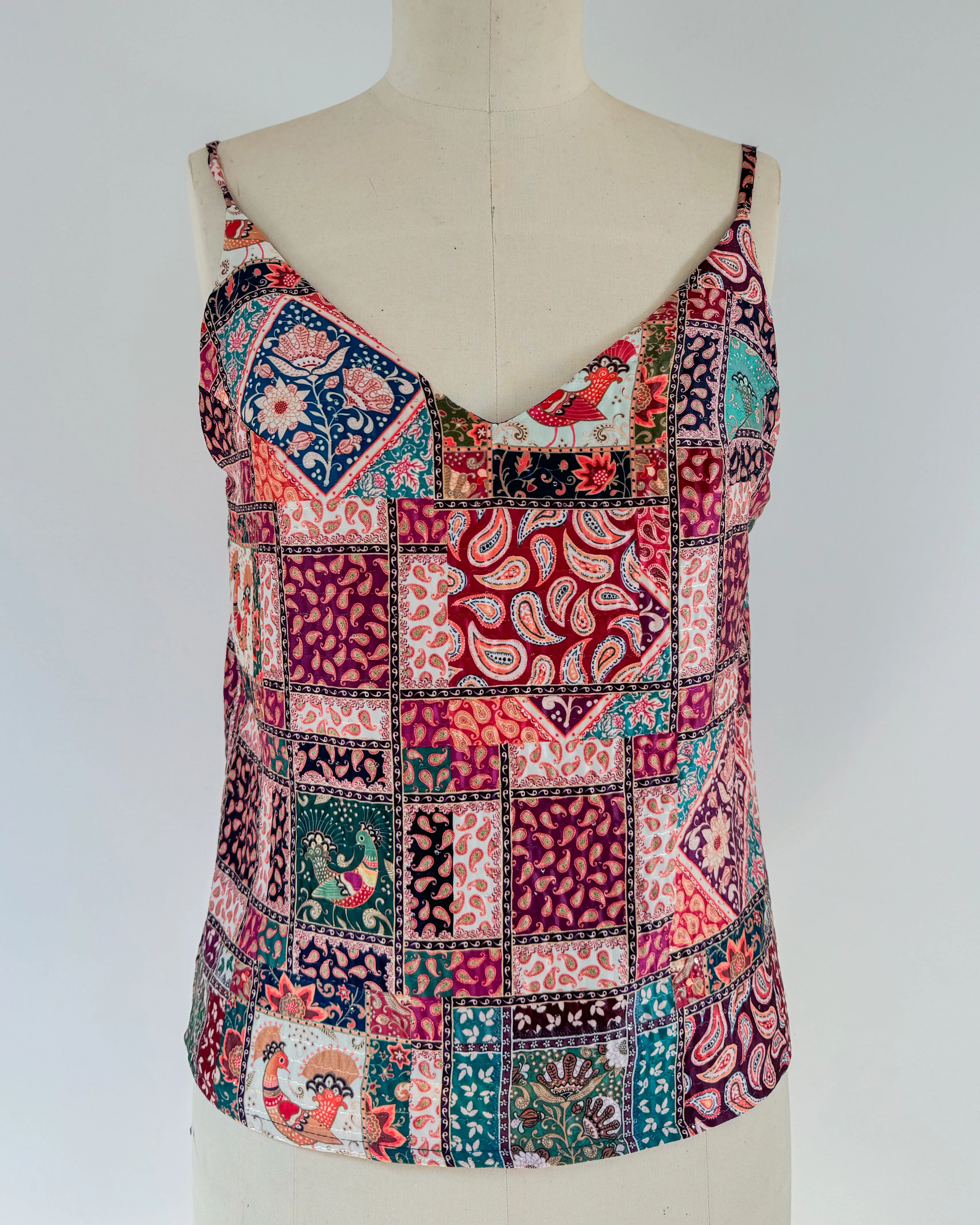 Satin cami top | Patchwork
