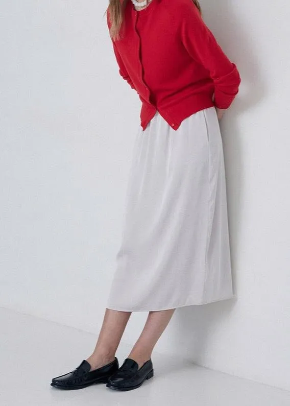 Satin Skirt in Pearl