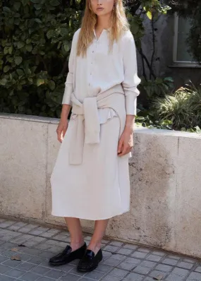 Satin Skirt in Pearl