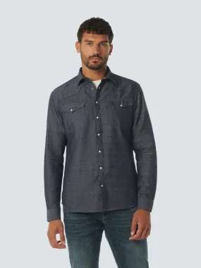 Shirt Denim Look With Linen | Indigo