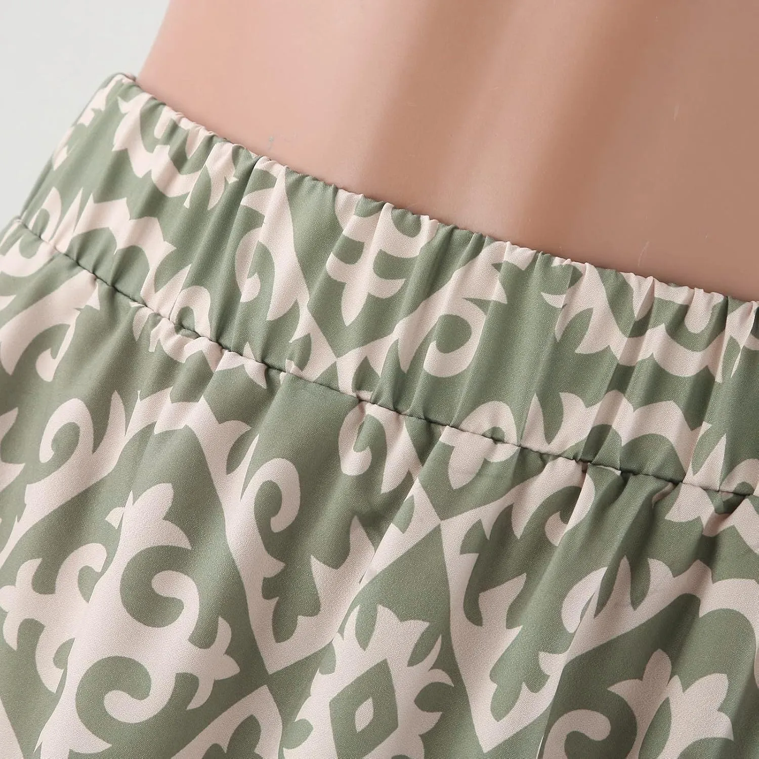 Skirts for Women Trendy Summer Casual High Elastic Waist Ruffle Hem Boha Floral Print A-Line Baggy Maxi Skirts