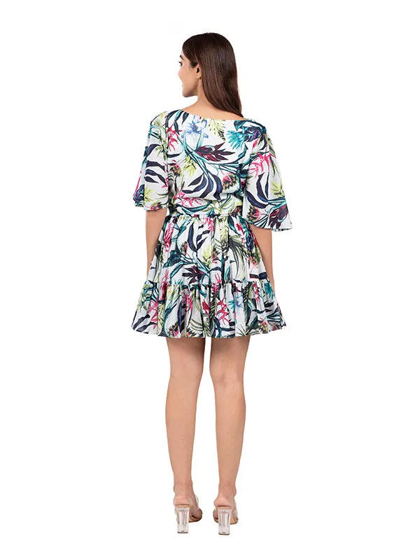 Tenchnicolour Flared Short Skirt