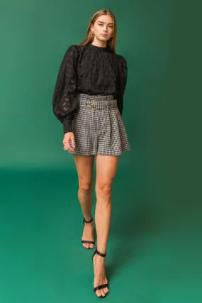 Tweed Houndstooth Shorts