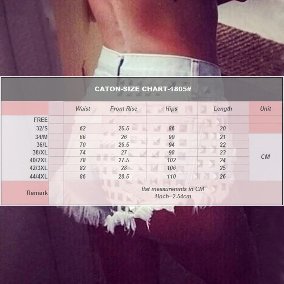 Vintage Ripped Tassel Edge One Sided Rivets Shorts
