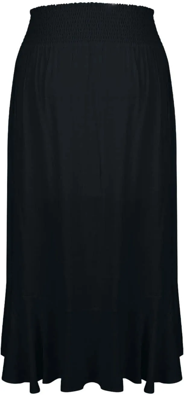 Women Slit Split High Waist Pleated Long Skirt Button Down Elastic Waist Flowy Swing Midi Skirts 2025