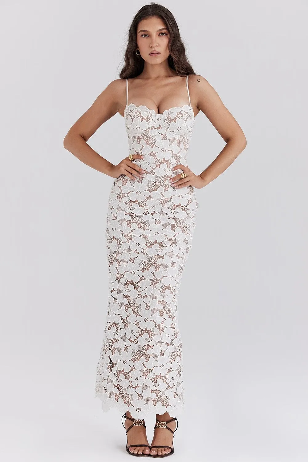 Women's Casual White Strapless Strapless Suspender Dress