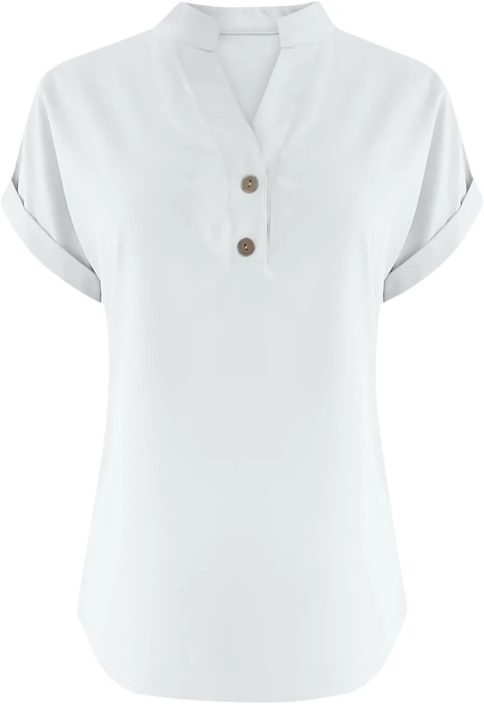 Womens Linen Short Sleeve Henley Tops V Neck Dressy Casual Loose Fit Shirts Summer Flowy Blouses 2025 Trendy Clothes