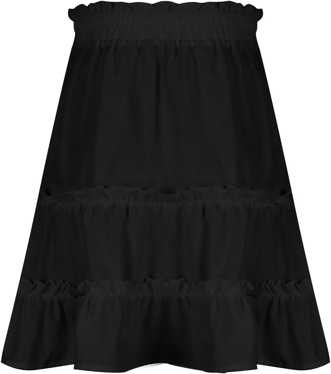 Womens Summer Cute Ruffle Skirts High Waist Pleated Swing Mini Skirt Trendy Flowy Beach Boho Skirts Short Half Dress
