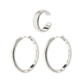 XENA hoop & cuff earrings silver-plated