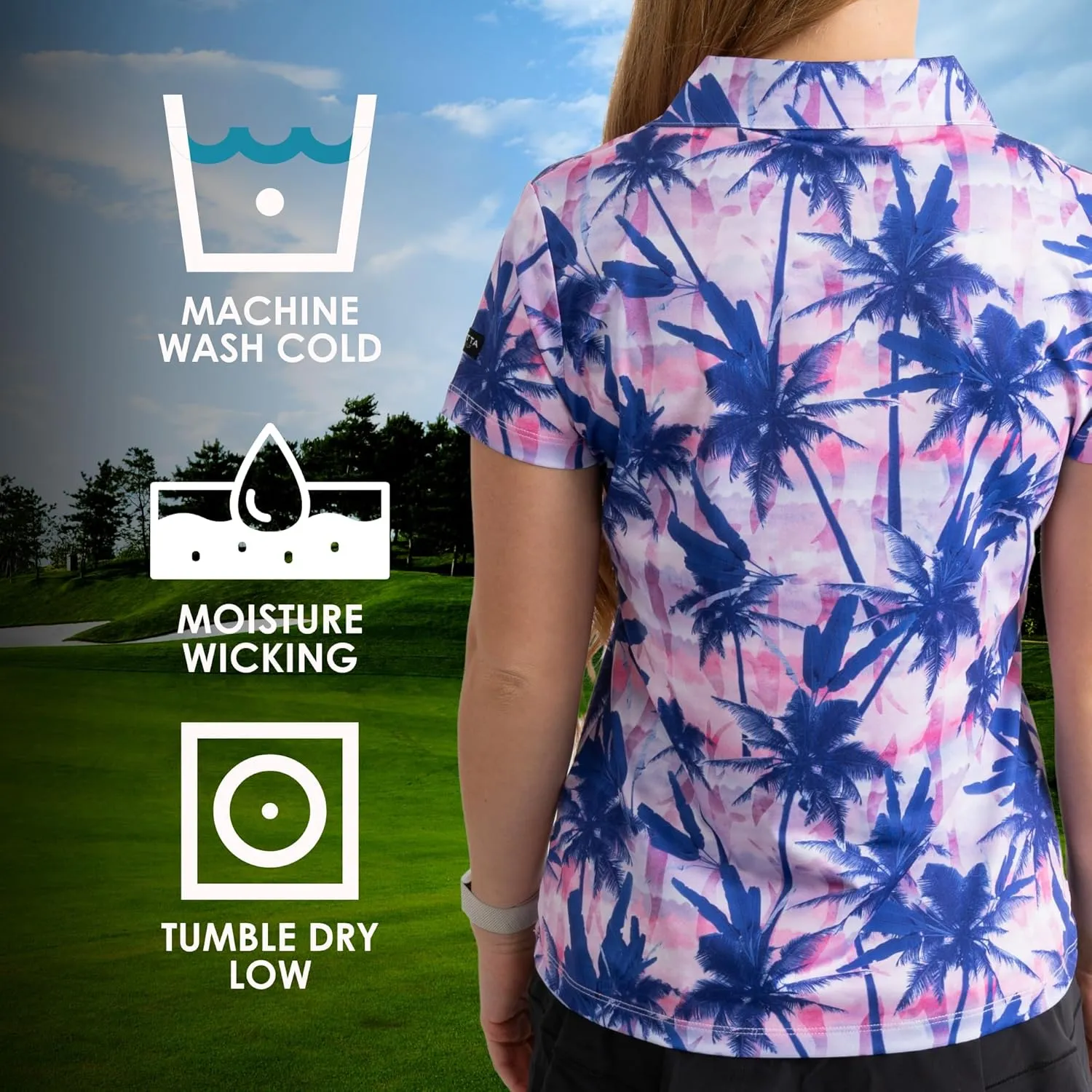 YATTA GOLF Premium Golf Polo Shirts for Women - Lightweight, Quick Dry, Wrinkle Resistant & Moisture Wicking Polo
