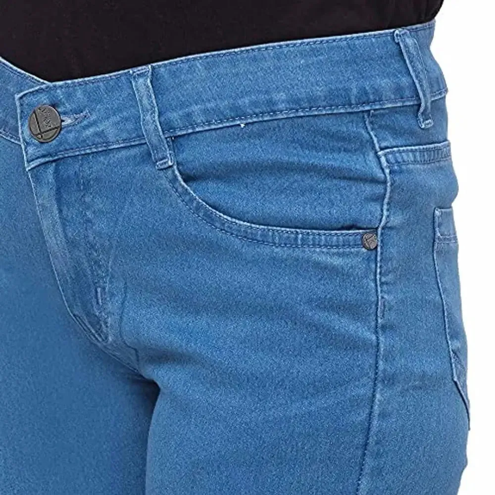 ZOLA Ice Blue Pencil Fit Above Knee Shorts for Women