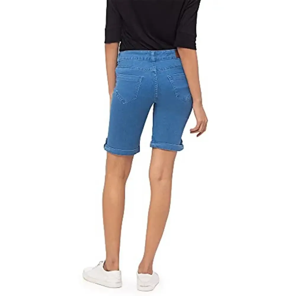 ZOLA Ice Blue Pencil Fit Above Knee Shorts for Women